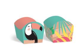 Forminha para Doces Cachepot Festa Tropical Tucano - 24 unidades - Cromus - Rizzo Festas