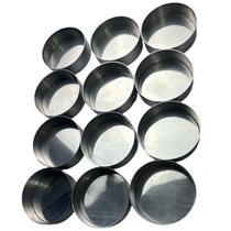 FORMINHA PARA PÃO DE MEL Nº 2 EM ALUMÍNIO 2,4x6,5CM DUZIA FUNDO FALSO REDONDA SEM BORDA