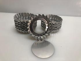 FORMINHA PARA TORTA MAÇÃ - ALUMINIO - SOLTA FUNDO - DIÂMETRO NO FUNDO 6,5cm. - DÚZIA