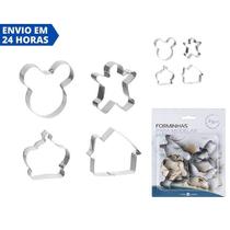 Forminhas Cortador Biscoito Kit 4 Peças Cookies Molde Inox