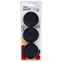 Forminhas cupcake silicone com 6pcs Reutilizável Preta 70ml Forminhas cupcake silicone com 6pcs Reutilizável Preta 70ml