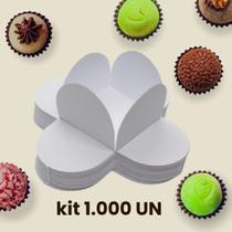 Forminhas para Doces 4 Pétalas Branco Decoração Casamento Aniversário FunFestas Forminhas para Doces 4 Pétalas Branco Decoração Casamento Aniversário FunFestas