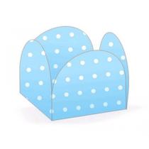 Forminhas para Doces 4 Pétalas Poá Azul Claro e Branco 50 unidades NC Toys Forminhas para Doces 4 Pétalas Poá Azul Claro e Branco 50 unidades NC Toys