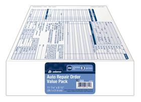 Formulários de pedido de reparo de garagem Adams, 29x22 cm, 3 partes, 250 unidades