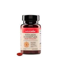 Fornecimento de 60 cápsulas gelatinosas NatureWise para 2 meses do Complexo de Vitaminas B Fornecimento de 60 cápsulas gelatinosas NatureWise para 2 meses do Complexo de Vitaminas B