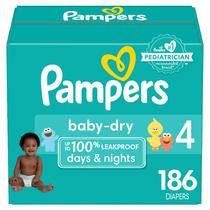 Fornecimento mensal de fraldas Pampers Baby Dry Size 4 (186 unidades)