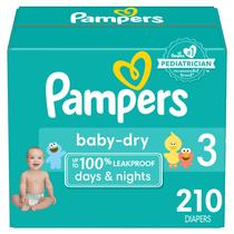Fornecimento mensal de fraldas Pampers Baby Dry tamanho 3 (210 unidades)