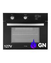 Forno à Gás Natural de Embutir Stelar 46 litros Topázio Preto GN Forno à Gás Natural de Embutir Stelar 46 litros Topázio Preto GN