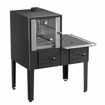 Forno Acoplado a Lenha Preto Chapa de Ferro Fundido N01 Dir