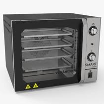 Forno Convector Venâncio Smart Basic 4 Esteiras Com Corpo Preto E Painel Inox 127v Fcsb4eprin