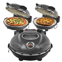 Forno de Pizza elétrico Pedra Refratária Salgado Pão Dupla Resistencia Grafite 220V Assa como se fosse Forno a Lenha
