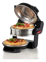 Forno Duplo De Pizza Eletrico Ariete Com Pedra Antiaderente Preto - 127V Forno Duplo De Pizza Eletrico Ariete Com Pedra Antiaderente Preto - 127V