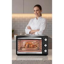 Forno Elétrico 44L Preto Dupla Resistência PFE44P