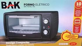 Forno Elétrico Bak 10l 110v 1000w Compacto Timer Desliga