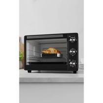 Forno Elétrico Bancada 50L Preto: Grill, Timer e Controle To
