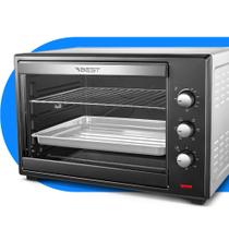 Forno Elétrico Best 60 Litros Plus Com Espeto Giratório Preto/Branco 1800W 127V