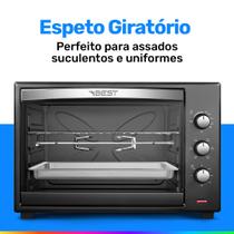 Forno Elétrico Best 60 Litros Plus Com Espeto Giratório Preto/Branco 1800W 127V