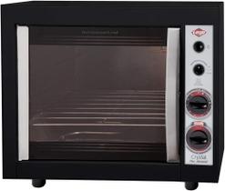 Forno Elétrico De Bancada Layr Crystal Plus Black Advanced 46 Litros, Lâmpada Interna, Prateleira Removível