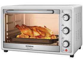 Forno Elétrico de Bancada Mondial Multifuncional 52L Branco e Prata Grand Family II FRN-52-W