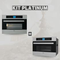 Forno Elétrico de Embutir 43L 220v + Forno Micro-ondas Grill de Embutir 35L Fischer 220V Platinium