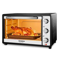 Forno Elétrico Mondial 52L 1800W Preto 220V Iluminado Timer 90min Aço Inox