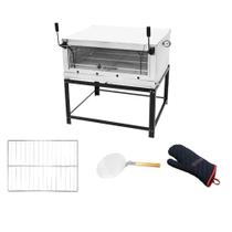 Forno Gás Industrial Pedra Roma Inox 90 Firi90 + 1 Grade Extra + Luva Térmica + pá Pizza - Venâncio Forno Gás Industrial Pedra Roma Inox 90 Firi90 + 1 Grade Extra + Luva Térmica + pá Pizza - Venâncio