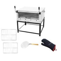 Forno Gás Industrial Pedra Roma Inox 90 Firi90 + 2 Grades Extra + Luva Térmica + pá Pizza - Venâncio Forno Gás Industrial Pedra Roma Inox 90 Firi90 + 2 Grades Extra + Luva Térmica + pá Pizza - Venâncio