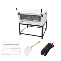 Forno Gás Industrial Pedra Roma Inox Firi110 + 1 Grade Extra + Luva Térmica + pá Pizza - Venâncio