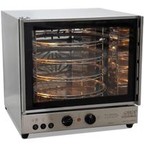 Forno Giratório Elétrico Analógico FGE Rack 4B Titã - Rack Aço Carbono Inox Interno 4 Bandejas Estrutura Aço Inox Escovado até 250 C