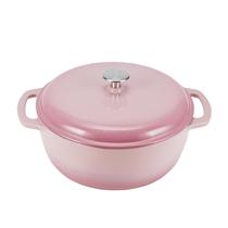 Forno holandês Amazon Basics Ferro fundido esmaltado 6L rosa claro