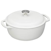 Forno holandês Amazon Basics Ferro fundido esmaltado 7,3 L branco fosco Forno holandês Amazon Basics Ferro fundido esmaltado 7,3 L branco fosco