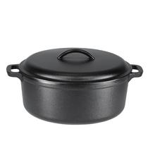Forno holandês Amazon Basics Ferro fundido pré-temperado 7L preto