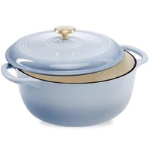 Forno Holandês Best Choice Products 6L - Ferro Fundido com Esmalte Azul