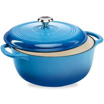 Forno holandês Best Choice Products, esmalte 6L, ferro fundido, azul
