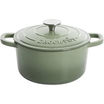 Forno holandês Crock-Pot artesanal de ferro fundido esmaltado 3L de pistache Forno holandês Crock-Pot artesanal de ferro fundido esmaltado 3L de pistache