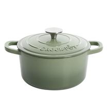 Forno holandês Crock-Pot artesanal de ferro fundido esmaltado 7L de pistache Forno holandês Crock-Pot artesanal de ferro fundido esmaltado 7L de pistache