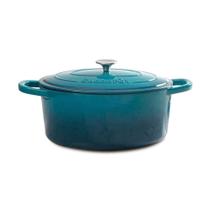 Forno holandês Crock-Pot Artesanato de Ferro Fundido Esmaltado 5L Teal Ombre Forno holandês Crock-Pot Artesanato de Ferro Fundido Esmaltado 5L Teal Ombre