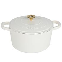 Forno Holandês Crock-Pot Artisan 5L - Linho Branco Fosco com Maçaneta Dourada Forno Holandês Crock-Pot Artisan 5L - Linho Branco Fosco com Maçaneta Dourada
