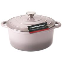 Forno holandês Hamilton Beach em ferro fundido esmaltado 5,5 L cinza