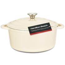 Forno holandês Hamilton Beach, ferro fundido esmaltado, creme de 5,5 L