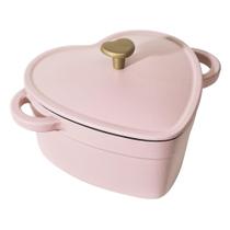Forno holandês Tumlink Beautiful 2L Cast Iron Heart Pink Champagne