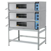 Forno Industrial Elétrico 3 Câmaras de 14 cm Inox FIE3C90x70 Metalmaq