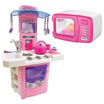 Forno Microondas Infantil Com Luz E Som + Big Cozinha Forno Microondas Infantil Com Luz E Som + Big Cozinha