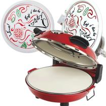 Forno para Pizza Vermelho 127V Com Prato de pizza Porcelana - Prattos