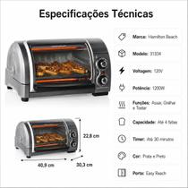 Forno Torradeira Hamilton Beach 31334 110V Prata