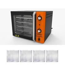 Forno Turbo Convec. Preto E Laranja Fcsb4e 220v + 4 Assadeiras - Venâncio 220v Forno Turbo Convec. Preto E Laranja Fcsb4e 220v + 4 Assadeiras - Venâncio 220v