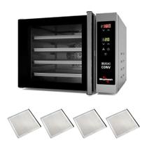 Forno Turbo Elétrico Profissional Com Vapor Maxiconv VP 220V Skymsen + 4 Assadeiras Perfuradas 35x35