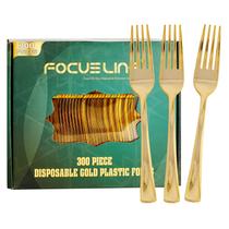 Forquilhas de plástico descartáveis FOCUSLINE Gold, pacote 300 Forquilhas de plástico descartáveis FOCUSLINE Gold, pacote 300