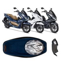 Forração Honda Pcx 160 2023 Baú Forro Azul + Guidão