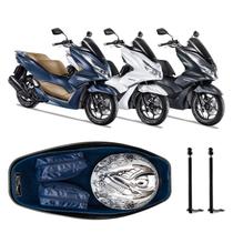 Forração Honda Pcx 160 2023 Forro Premium Azul + 2 Antenas